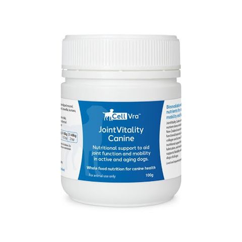 Front view of CellVra JointVitality Canine supplement for dogs